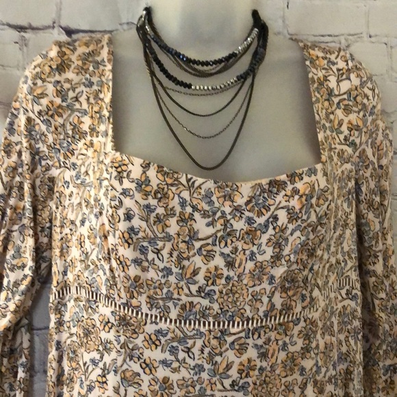 Free People Ivory Combo Dress Size 8 - Picture 2 of 8